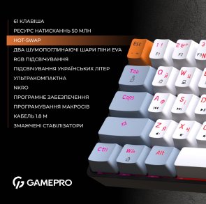  Клавіатура GamePro MK130R RGB Black