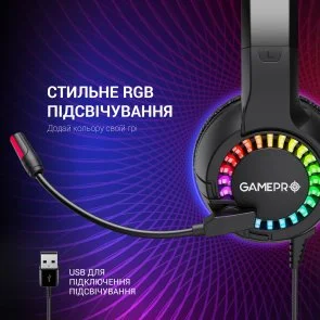 Фото: Гарнітура GamePro HS382 RGB Black № 12 | KTC