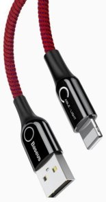 Кабель Baseus C-shaped Light Intelligent Power-off AM / Lightning 1m Red (CALCD-09)