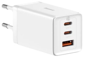 Зарядний пристрій Baseus GaN5 Pro PD QC 65W 3.25A White with Type-C/Type-C (CCGP120202)