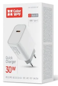 Фото: Зарядний пристрій ColorWay Power Delivery Port PPS 30W White (CW-CHS038PD-WT) № 4 | KTC