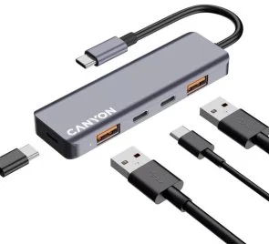 Фото: USB-хаб Canyon DS-18 5in1 USB-C Grey (CNS-TDS18) № 5 | KTC