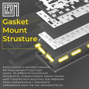 Клавіатура Epomaker EK68 Flamingo Switch Hot-Swap RGB WL/BT/USB Black (EK68-B-F)