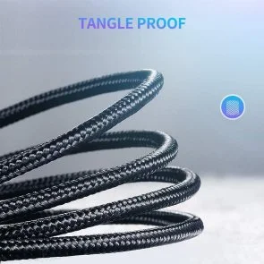 Фото: Кабель UGREEN US261 Round Cable Nickel Plating Aluminum 60W 3A Type-C / Type-C 0.5m Black/Gray (US261/50149) № 3 | KTC