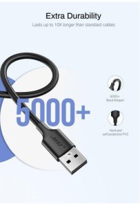 Кабель UGREEN US289 Cable Nickel Plating 2.4A AM / MicroUSB 3m Black (US289/60827)