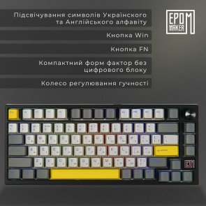  Клавіатура Epomaker TH80 SE Budgerigar V2 Switch Hot-Swap RGB WL/BT/USB Black (TH80-SE-B-BV2)