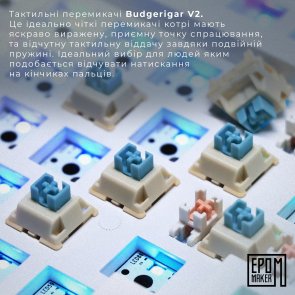  Клавіатура Epomaker TH80 SE Budgerigar V2 Switch Hot-Swap RGB WL/BT/USB Black (TH80-SE-B-BV2)