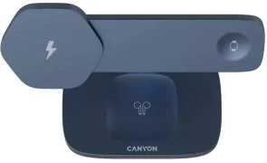 Фото: Бездротова зарядна станція Canyon Hexagon WCS-310 3in1 24W Dark Grey/Blue (CNS-WCS310DGBL) № 6 | KTC