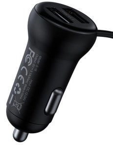 FM-Трансмітер + АЗП Baseus T typed S-16 wireless MP3 car charger Black