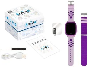 Фото: Смарт годинник AmiGo GO005 4G WIFI Thermometer Purple (GO005 Purple) № 8 | KTC