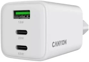 Фото: Зарядний пристрій Canyon CU65ACC GaN 65W White (CNS-CUW65ACC) № 2 | KTC