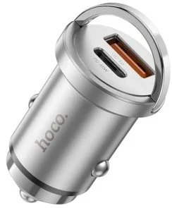 Фото: Автомобільний зарядний пристрій Hoco NZ10 Handy QC3.0 PD 45W Silver (6942007601825) № 3 | KTC