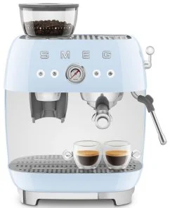 Фото: Ріжкова кавоварка Smeg Espresso coffee machine with grinder Pastel blue (EGF03PBEU) № 3 | KTC