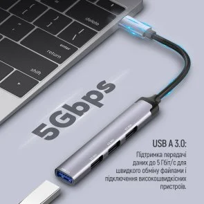 Фото: USB-хаб ColorWay USB-C 4in1 (CW-HUB04) № 11 | KTC