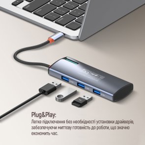 USB-хаб ColorWay USB-C PD 100W 4K 5in1 (CW-HUB01)