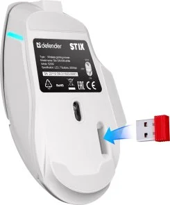 Фото: Миша Defender Stix GM-009 Wireless White (52009) № 5 | KTC
