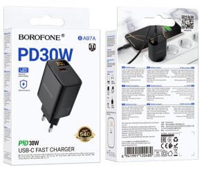 Зарядний пристрій BOROFONE BA97A Ilustre 30W Black (6941991120480)