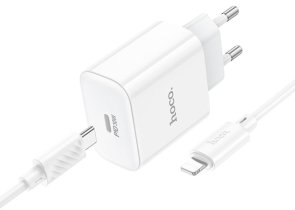 Зарядний пристрій Hoco C76A Pro Majestic 30W White with Type-C/Type-C (6942007616324)