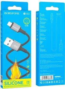 Фото: Кабель BOROFONE BX83 2.4A AM / Lightning 1m Black (6974443386356) № 3 | KTC
