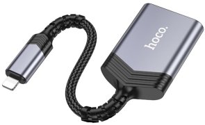 Кардрідер Hoco UA25 2in1 Lightning Metal Gray (6942007608855)