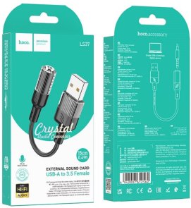Зовнішня звукова карта Hoco LS37 Spirit Black (6942007612562)