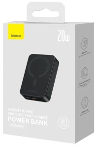 Батарея універсальна Baseus Magnetic Mini Wireless Fast Charge 20000mAh 20W Black (PPCX150001)