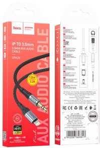 Перехідник Hoco UPA26 Lightning M / Jack 3.5mm 1m Black (6942007608817)