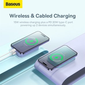 Батарея універсальна Baseus Magnetic Mini Wireless Fast Charge 20000mAh 20W Purple (PPCX150005)