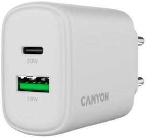 Зарядний пристрій Canyon OnCharge 200 QC PD 20W White (CNE-CHA200-21)