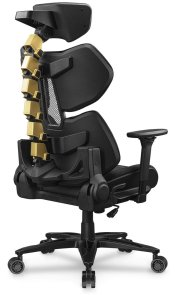 Крісло ігрове Cougar Terminator Elite Gold, PU шкіра, Al основа, Black