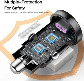 Фото: Автомобільний зарядний пристрій Essager Gyroscope Mini 45W Black (ECCAC45-TL01-Z) № 3 | KTC