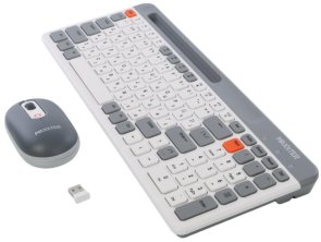 Клавіатура+миша, Maxxter KMS-WCM-03G-UA Wireless, White/Grey