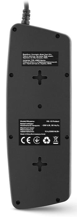 Мережевий фільтр Real-EL RS-10 Protect 10/3m Black (EL122300039)