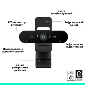 Фото: Web-камера Logitech Brio 4K Ultra HD for Business Graphite (960-001746) № 7 | KTC