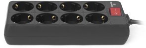 Мережевий фільтр Real-EL RS-8 Protect 8/5m Black (EL122300024)