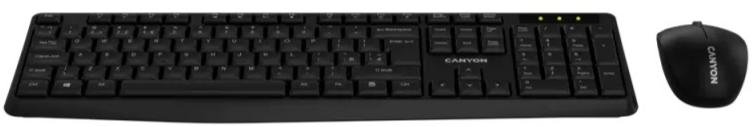 Комплект клавіатура+миша Canyon SET-W01 Wireless Black (CNE-HSETW01)
