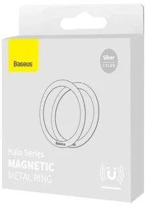Фото: Пластина для магнітного тримача Baseus Halo Series Magnetic Metal Ring 2pcs Silver (PCCH000012) № 5 | KTC