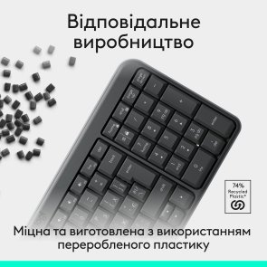 Клавіатура, Logitech K250 US/UA Wireless/BT, Graphite