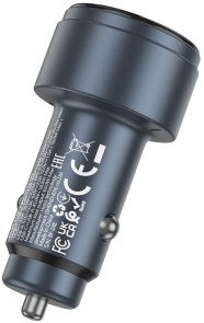 Автомобільний зарядний пристрій Hoco Z57B Glorious 63W Metal Gray (6942007633161)
