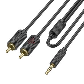 Кабель Hoco UPA28 Jack 3.5mm 2xRCA 1.5m Black (6942007607759)