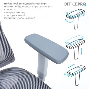 Крісло OfficePro Elegant OC660 Gray/Dark Gray (OC660-G-DG-DG)