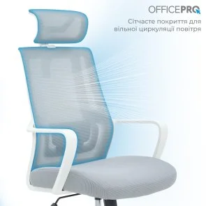 Фото: Крісло OfficePro Harmony OC310-W-LG-LG White/Light Gray № 8 | KTC