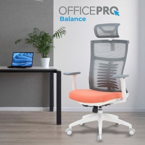 Крісло OfficePro Balance OC550-W-DG-OR White/Dark Gray/Orange