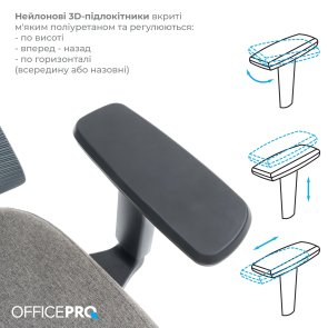 Крісло OfficePro Wave OC599 Black/Dark Gray (OC599-B-DG-DG)