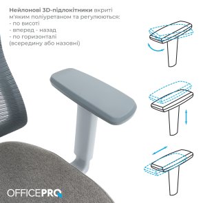 Крісло OfficePro Elegant OC600 Gray/Dark Gray (OC600-G-DG-DG)