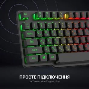 Фото: Клавіатура GamePro GK380 RGB USB Black № 6 | KTC