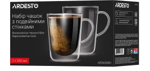 Фото: Набір чашок Ardesto 350ml 2pcs Clear (AR2635BH) № 4 | KTC