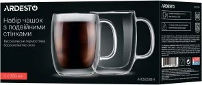 Фото: Набір чашок Ardesto 250ml 2pcs Clear (AR2625BH) № 4 | KTC