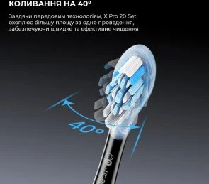 Фото: Електрична зубна щітка Oclean X Pro 20 S Duo Set White/Black (6970810556919) № 9 | KTC