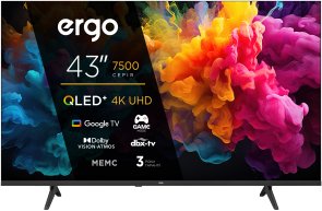 Телевізор QLED Ergo 43JUQ7500 (Google TV, Wi-Fi, 3840x2160)